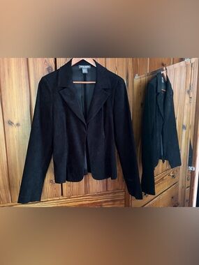 Bisou Bisou Women's fitted Black “Velvety” Blazer/ Jacket  vintage Y2K Small
